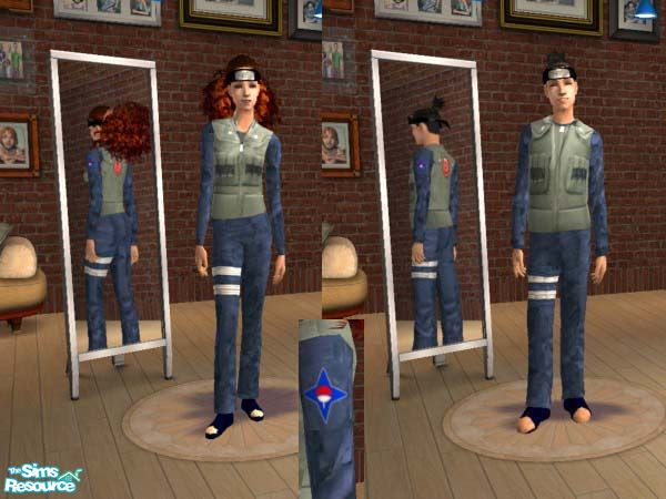 Sims 2 — Konoha Military Police Corps Uniform by ProwlerTylo — The basic outfit of an officer in the Konoha Military