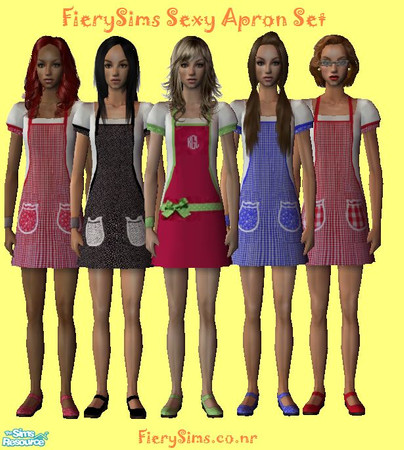 Sims 2 — Sexy Women\'s Apron Set by vikachue — I hope you enjoy this set of women\'s apron outfits. You can find more