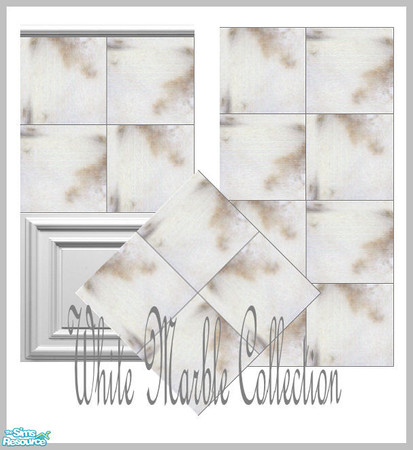 Sims 2 — White Marble Collection by robbyngirl — White Marble for your bath. Enjoy!