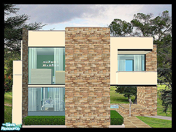 Sims 2 — Small Modern House by kissme87 — Modern house fully furnished and ready for your sims to move in . Has