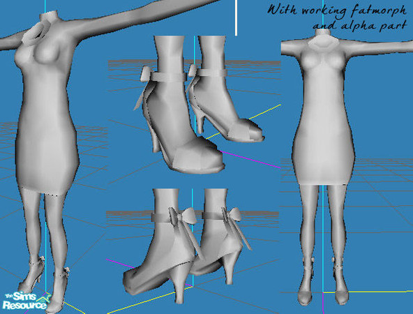 Sims 2 — Dresses from Gossip Girl - Mesh B-bettina Blairsdress Afpuffskirtwithalphapart by b-bettina — Mesh for AF (and