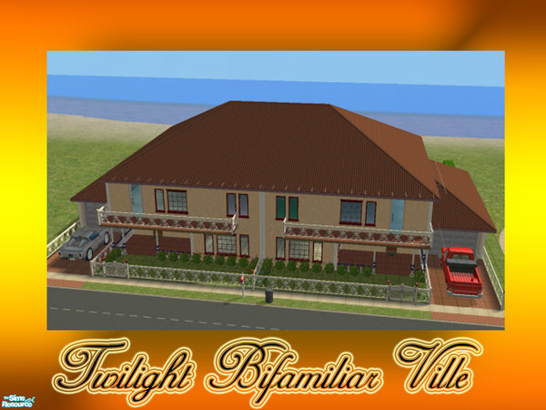 Sims 2 — Twilight Bifamiliar Ville by Piumy — This is a Bifamiliar Ville. At the firs floor a wide livingroom, an open