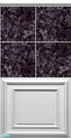 Sims 2 — Black Chip Marble Collection - Black Chip Marble Fancy Walls by robbyngirl — Black Chip Marble for your bath.