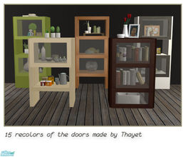 Sims 2 — Shop shelves doors recolors by mirake — Meshes by Thayet to match the shelvings posted previously :) They match
