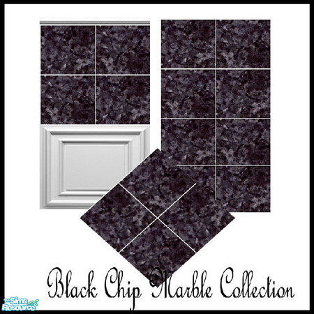 Sims 2 — Black Chip Marble Collection by robbyngirl — Black Chip Marble for your bath. Enjoy!