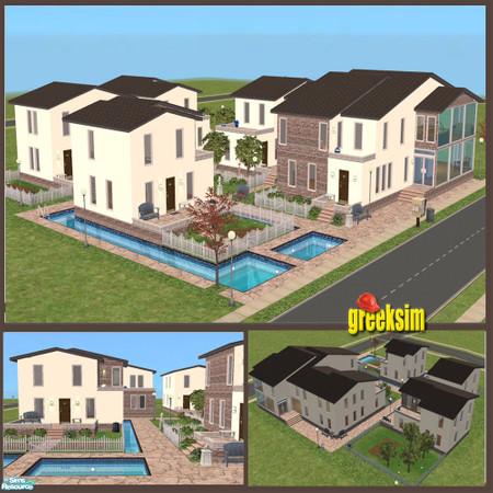 Sims 2 — grks Mercury apartments by greeksim — Comfortable apartments, nice paths for an evening walk and lots of things