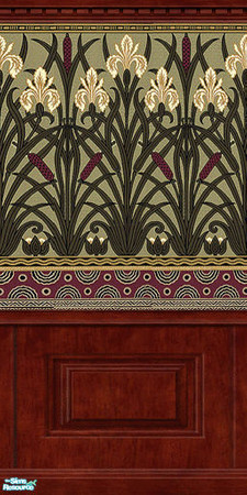 Sims 2 — Fenway Series Iris Frieze with Wood Panel by bgbdwlf408 — How do you make something great even greater? By