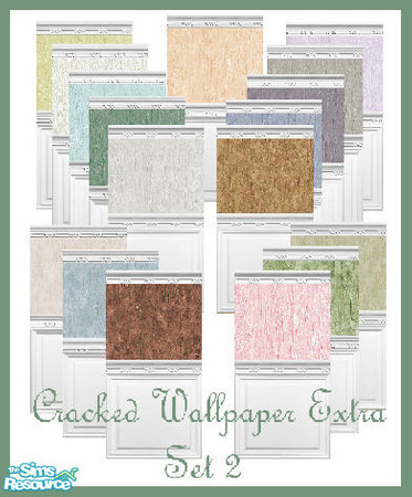 Sims 2 — Cracked Wallpaper Extra Set 2 by robbyngirl — My cracked wallpaper is extra special with these pretty borders