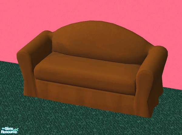 Sims 2 — The Simpsons: TV Room - Sofa by starstrucsims — Brown sofa based on the one in the Simpsons tv room.
