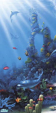 Sims 2 — Dolphin\'s Paradise Murals - Wall Part 1 by ayyuff — Murals for children..Cost:2