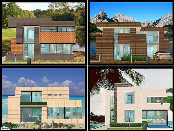 Sims 2 — Starter Houses by kissme87 — A set of starter houses. Small modern for your sims ready to move in . Please do
