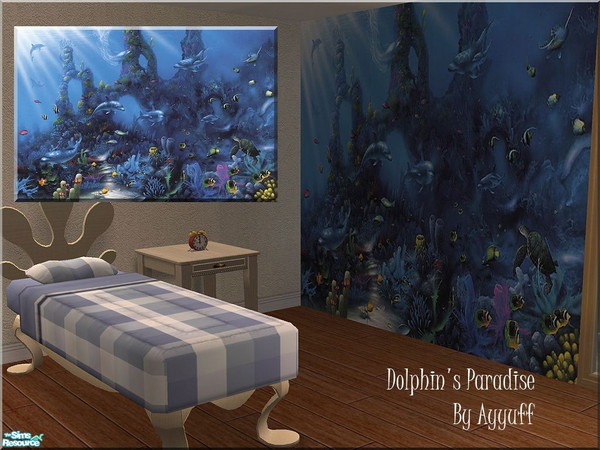 Sims 2 — Dolphin\'s Paradise Murals by ayyuff — Murals for children..Cost:2
