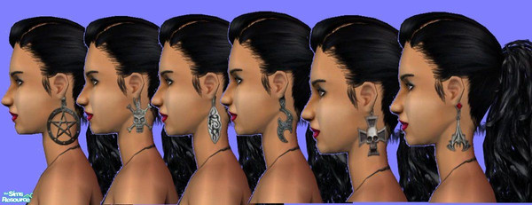 Sims 2 — Heavy Metal Earrings by janicap — Earrings perfect for rock and metal fans.
