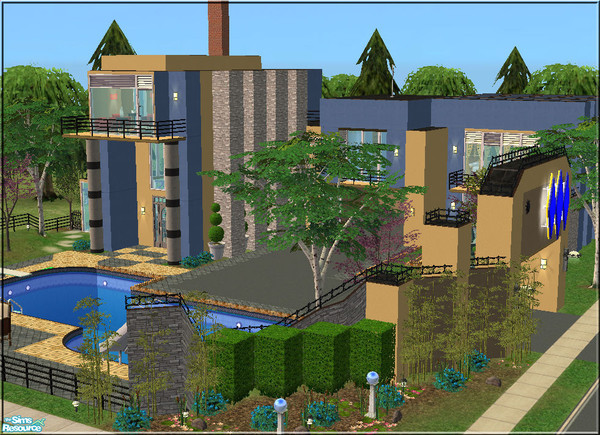 Sims 2 — Austin Drive Contempory  by VictoriaGrace — Very detailed multi level spacious, beautiful and unusual home with