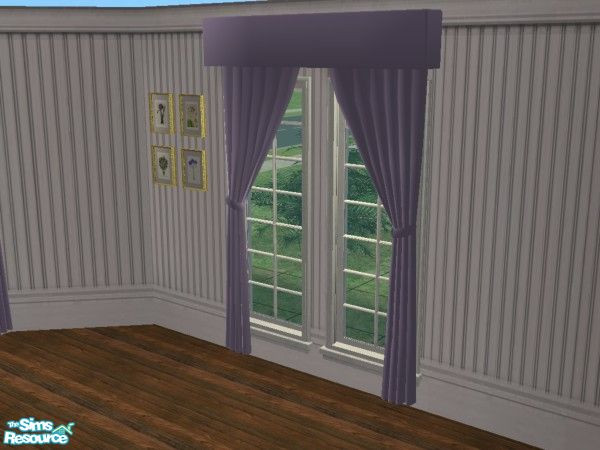 Sims 2 — MFG Purplaid Livingroom Set - Curtains by mightyfaithgirl — Mauve recolor of Maxis Deluxe Veil of Dreams