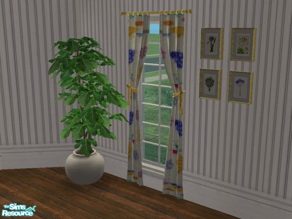 Sims 2 — MFG Cornerstone Curtain Set #5 - Bug Toss by mightyfaithgirl — Cute Bug patterned recolor of Maxis Cornerstone