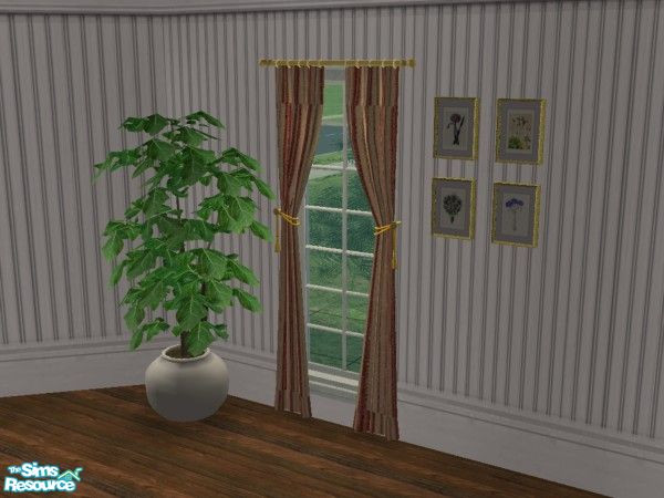 Sims 2 — MFG Cornerstone Curtain Set #6 - Candy Cane stripes by mightyfaithgirl — stripes patterned recolor of Maxis