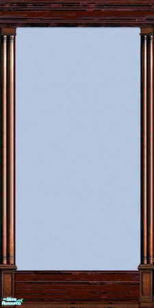 Sims 2 — jsf2VintageCharmPanelTrueBlue by jsf — A darkwood pillared panel with a wider base and clear, true blue inset