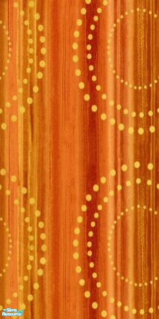 Sims 2 — Tribal Copper by Ses — A bright orange copper effect wallpaper with yellow circle designs