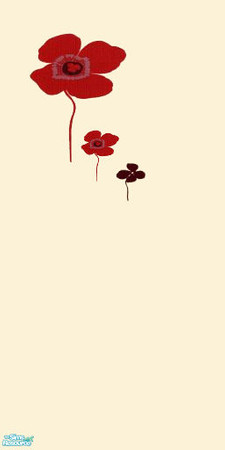 Sims 2 — Poppy Drop 1 by Ses — A cream background with bright red poppies