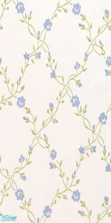 Sims 2 — Floral Diamonds by Ses — A cream background with overlapping diamond flowers and vines