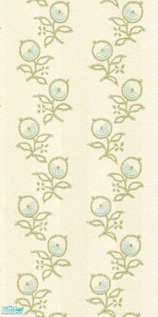 Sims 2 — Chasing Berries by Ses — A cream wallpaper with green berries chasing each other up the wall