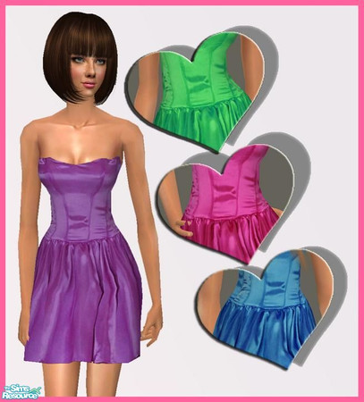 Sims 2 — Pretty In Satin by pretty_baby — 4 Satin Dresses for your Adult Lady:) Mesh is required by Liana at her site.