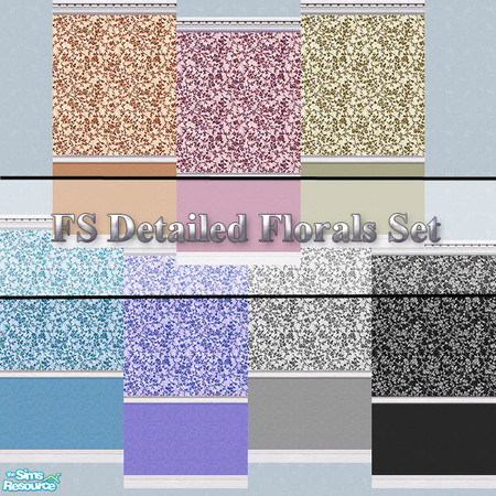 Sims 2 — FS_Detailed_Florals_Set by FrozenStarRo — Pretty & fancy! I think they work best in kitchens, but it\'s all