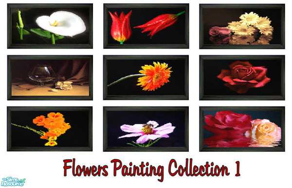 Sims 2 — \'Florid Flowers\' Paintings Collection by shadow66 — This is a set of nine paintings of flowers, to brighten up