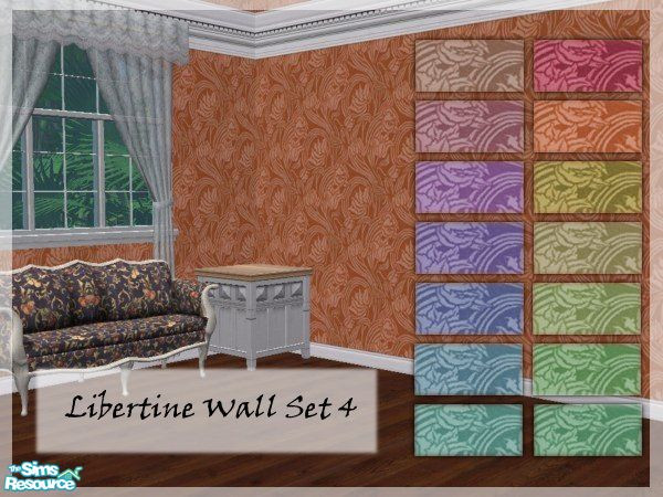 Sims 2 — Libertine Wall Set 4  by TingelingAnna — This wall set is the fourth set in the Libertine Wall Set series. The