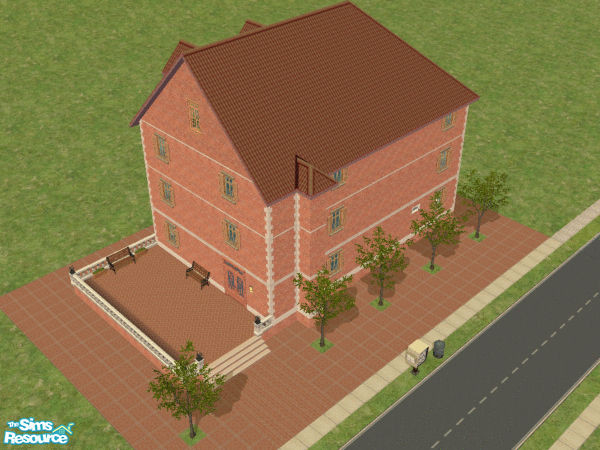 Sims 2 — The Brickhouse by poke_m — This urban building has three apartments, all suited for a couple or a small family.