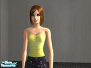 Sims 2 — Ruffled yellow tube top by Princess Becky — Like the ruffled PINK tube top, but it\'s yellow. :-) Enjoy!