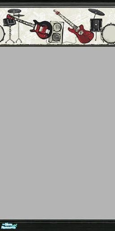 Sims 2 — MFG Rock-n-Roll Grey by mightyfaithgirl — Grey wall with R-n-R border