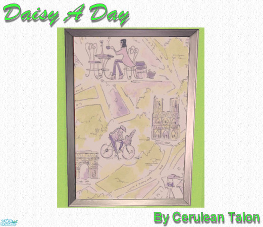Sims 2 — Daisy A Day - Cafe Picture by Cerulean Talon — Vivid colors and lots of charm make this modern art picture one