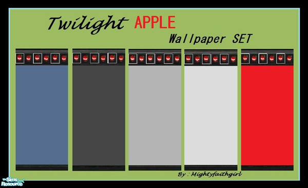 Sims 2 — MFG TWILIGHT Apple Wallpaper SET by mightyfaithgirl — 5 Wallpapers in 5 different shades encompassed top and