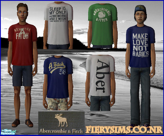 Sims 2 — Abercrombie & Fitch Teen Boys Tee T-Shirt by vikachue — I hope you enjoy this set of teen boys Abercrombie