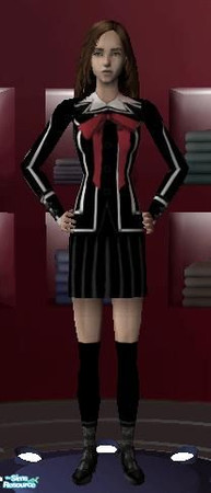 Sims 2 — Day uniform for adult females by KagomeHanyou — Young adult/adult female uniform for day class at Cross Academy.