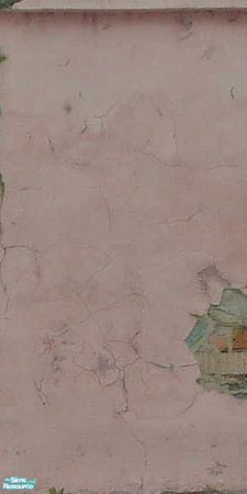 Sims 2 — Crumbling Plaster - Putrid Pink 3 by MsBarrows — Cracked pink plaster peeling off of an underlying red brick