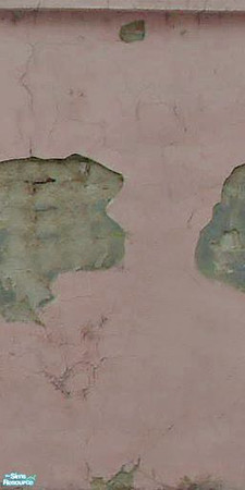 Sims 2 — Crumbling Plaster - Putrid Pink 5 by MsBarrows — Cracked pink plaster peeling off of an underlying red brick