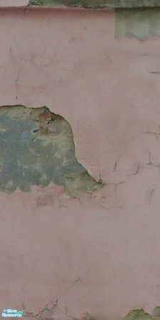 Sims 2 — Crumbling Plaster - Putrid Pink 6 by MsBarrows — Cracked pink plaster peeling off of an underlying red brick