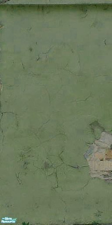 Sims 2 — Crumbling Plaster - Grotty Green 3 by MsBarrows — Cracked green plaster peeling off of an underlying