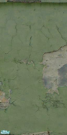 Sims 2 — Crumbling Plaster - Grotty Green 4 by MsBarrows — Cracked green plaster peeling off of an underlying
