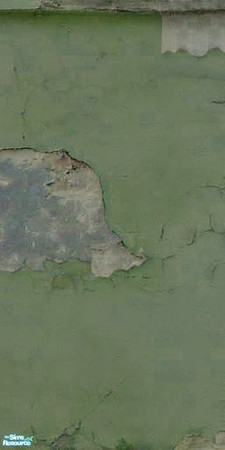 Sims 2 — Crumbling Plaster - Grotty Green 6 by MsBarrows — Cracked green plaster peeling off of an underlying