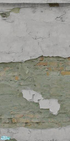 Sims 2 — Crumbling Plaster - Woebegone White 1 by MsBarrows — Cracked white plaster peeling off of an underlying