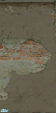 Sims 2 — Crumbling Plaster - Brokedown Brown 2 by MsBarrows — Cracked brown plaster peeling off of an underlying red