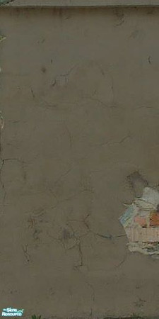 Sims 2 — Crumbling Plaster - Brokedown Brown 3 by MsBarrows — Cracked brown plaster peeling off of an underlying red