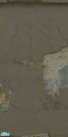 Sims 2 — Crumbling Plaster - Brokedown Brown 4 by MsBarrows — Cracked brown plaster peeling off of an underlying red