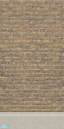 Sims 2 — Cream Brick - Kick Molding by MsBarrows — A set of bricks in a yellow-cream colour, with kick molding.