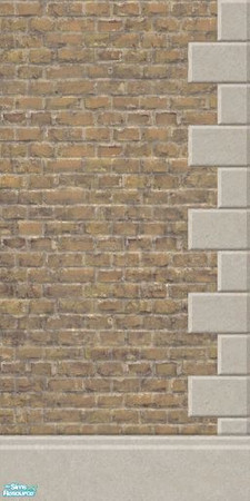 Sims 2 — Cream Brick - Kick Molding/Right Quoning by MsBarrows — A set of bricks in a yellow-cream colour, with kick