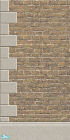 Sims 2 — Cream Brick - Kick Molding/Left Quoning by MsBarrows — A set of bricks in a yellow-cream colour, with kick